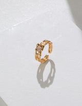 Moonstone Ornate Open Ring
