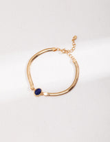 Lapis Lazuli on Herringbone Chain Bracelet