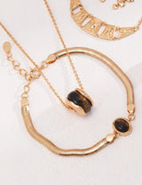 Tiger's Eye on Herringbone Chain Bracelet