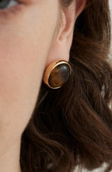 Tiger's Eye Classic Stud Earrings