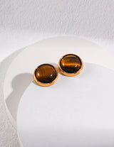 Tiger's Eye Classic Stud Earrings