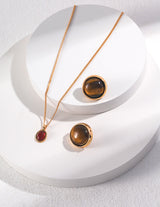 Tiger's Eye Classic Stud Earrings