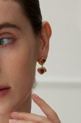 Tiger's Eye Duet Dangle Drop Earrings