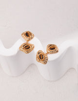 Tiger's Eye Duet Dangle Drop Earrings