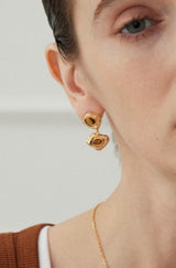 Tiger's Eye Duet Dangle Drop Earrings