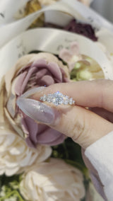 Round with Side Stone Moissanite Engagement Ring