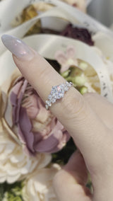 Round with Side Stone Moissanite Engagement Ring