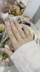 Round with Side Stone Moissanite Engagement Ring