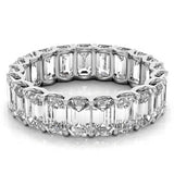 4x6 mm Emerald Moissanite Eternity Wedding Band