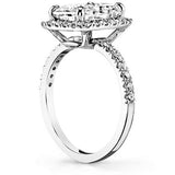Radiant Halo on Pave Band Moissanite Engagement Ring