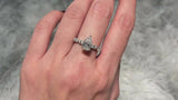 Pamela - Pear on Pear Band Hidden Halo Moissanite Engagement Ring
