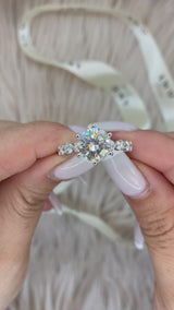 Athena - Round with Floating Round Band Moissanite Engagement Ring