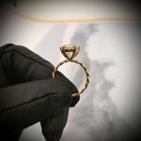 Sale - 5ct Naomi Oval Twisted Cable 18k gold Solitaire Moissanite Engagement Ring