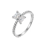 Radiant Moissanite Engagement Ring on Pave Band