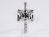 Radiant Moissanite Engagement Ring on Pave Band