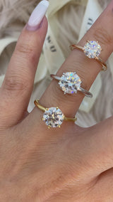 Natalie - Round Solitaire Moissanite Engagement Ring