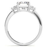 Emerald Trapezoid Three-Stone Moissanite Engagement Ring