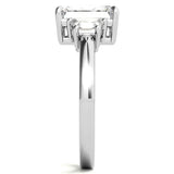 Emerald Trapezoid Three-Stone Moissanite Engagement Ring