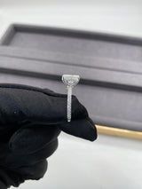 Radiant Hidden Basket Trio Pave Band Moissanite Engagement Ring