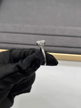 Valorie - Radiant Cut Hidden Halo on Plain Band Moissanite Engagement Ring