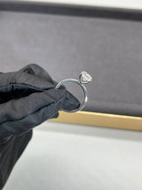 Emerald cut Hidden Halo on Plain band Moissanite Engagement Ring