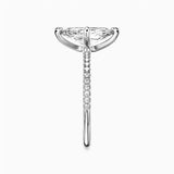 Marquise on Pave Band Moissanite Engagement Ring