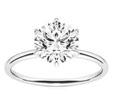 Avery - Round Petal Prongs Solitaire Moissanite Engagement Ring