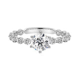 Athena - Round with Floating Round Band Moissanite Engagement Ring