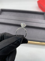 Ariana - Round Pave Petal Prongs on Pave Band Moissanite Engagement Ring