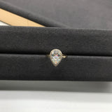 Pear Halo on Plain Band Moissanite Engagement Ring