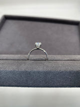 Cushion Cut with Hidden Halo on Plain Band Moissanite Engagement Ring