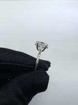 Venessa - Oval Hidden Halo on Plain Band Cathedral Low Set Moissanite Engagement Ring