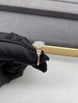 Lilian - Oval Petal Prongs Cluster Side Stone Moissanite Engagement Ring