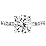 Camelia - Round Hidden Pave Basket on Pave Band Moissanite Engagement Ring