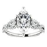 Marquise Three Stone on Infinity Band Moissanite Engagement Ring
