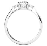 Hazel - Oval and Pear Three Stone Moissanite Engagement Ring