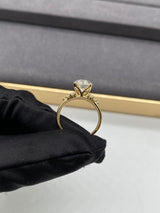 Lilian - Oval Petal Prongs Cluster Side Stone Moissanite Engagement Ring