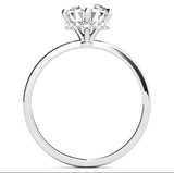 Sabrina - Round Hidden Collar Halo on Plain Band Moissanite Engagement Ring