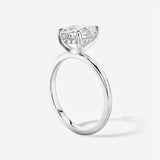 Pear Cut with Hidden Halo on Plain Band Moissanite Engagement Ring