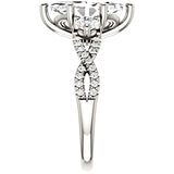 Marquise Three Stone on Infinity Band Moissanite Engagement Ring