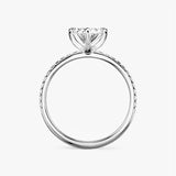 Marquise on Pave Band Moissanite Engagement Ring