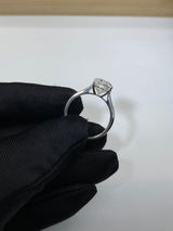 Venessa - Oval Hidden Halo on Plain Band Cathedral Low Set Moissanite Engagement Ring