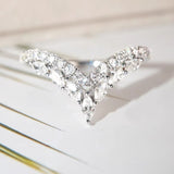 Marquise Moissanite V curved Wedding Band
