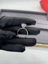 Ariana - Round Pave Petal Prongs on Pave Band Moissanite Engagement Ring