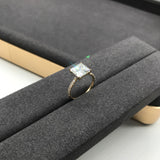 Kayla - Princess Cut Open Hidden Halo on Pave Band Moissanite Engagement Ring