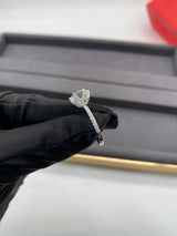 Ariana - Round Pave Petal Prongs on Pave Band Moissanite Engagement Ring