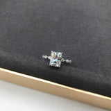 Radiant Cut Hidden Halo with Marquise Side Stone Band Moissanite Engagement Ring