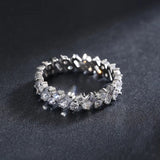 Custom Chloe - Trapezoid Round Moissanite Half Eternity Band