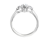 Marquise Three Stone on Plain Band Moissanite Engagement Ring