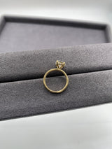 Valorie - Round Cut Hidden Halo on Plain Band Moissanite Engagement Ring